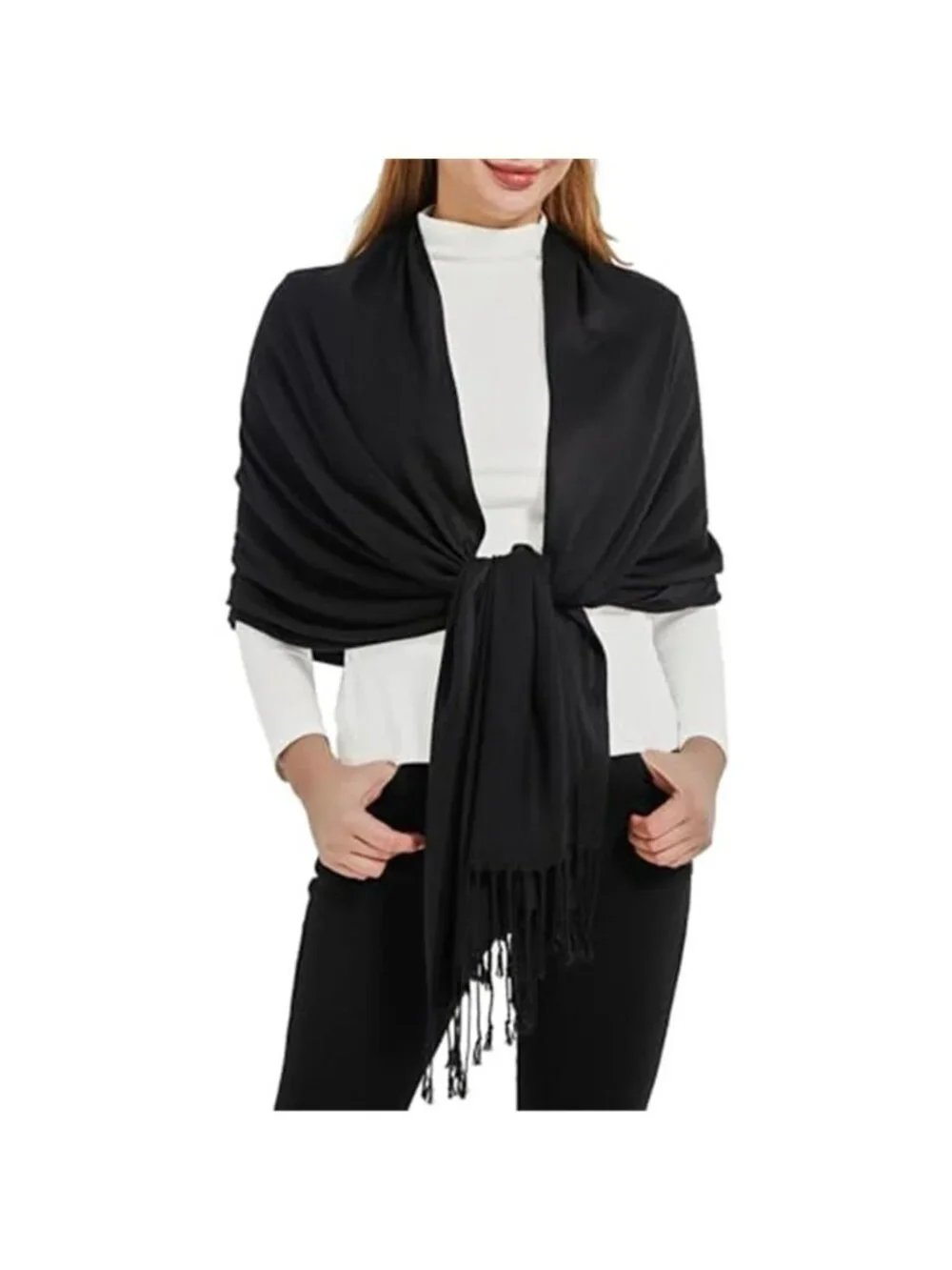 Soft Silky Pashmina Shawl Wraps Solid Colors Scarf for Wedding Evening Dresses